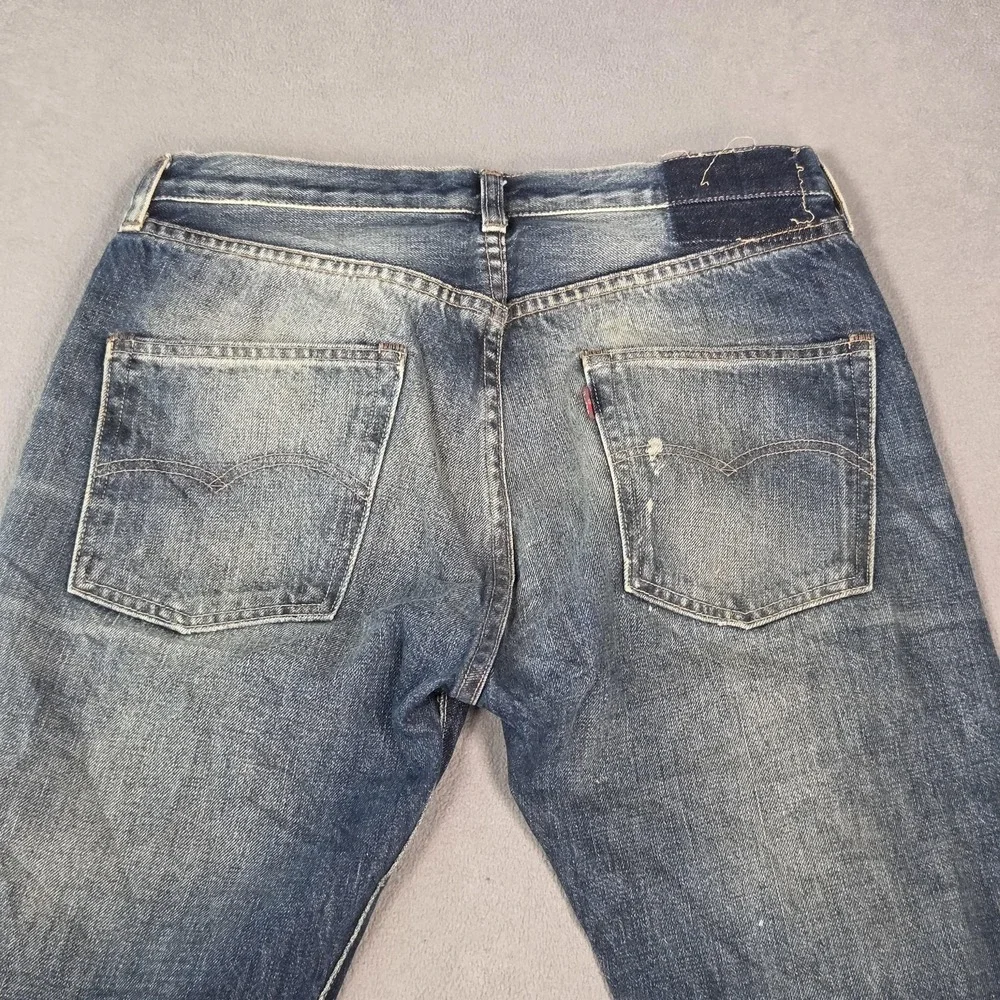 Levis 501 Jeans Mens Selvedge Thrashed‎ Destroyed Raw Hem Fits 27x25